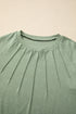 Raglan Long Sleeve Exposed Seam Detail Relaxed Fit Crew Neck Top